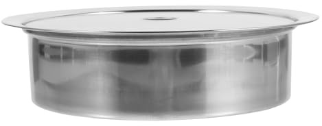 Couvercle de Plaque à Induction en Acier Inoxydable Argenté, 1 Set | Compatible Table Barbecue Coréen et Table à Fondue, Anneau de Cuisson Léger, Maniement Simple