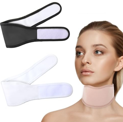 Dimeho Schilddrüsen-Rizinusöl-Nackenwickel, 2 Stück, Bio-Rizinusöl-Packungen, wiederverwendbare Rollenöle, Halskompresse, Komfort, Bio-Baumwolle, Flanell, Nackenpflege-Sets für Damen und Herren