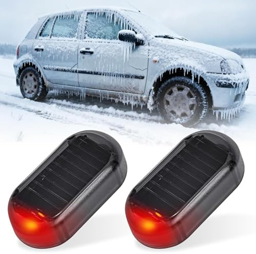 Vibbang 2 Stück Elektromagnetischer Auto-Enteiser, Auto Enteiser Tragbare Kinetische Molekularheizung, Solarbetriebener Scheibenenteiser Auto, Electromagnetic Car Snow Removal Device