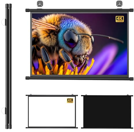 4K HD Tela Di Proiezione Portatile, 30/40/50/60/72 Pollici Schermo Per Proiettore, Antipiega, 16:9 4:3 Schermi Cinematografici Portatili, Per Casa, Home, Cinema, Esterno(60in 16:9)