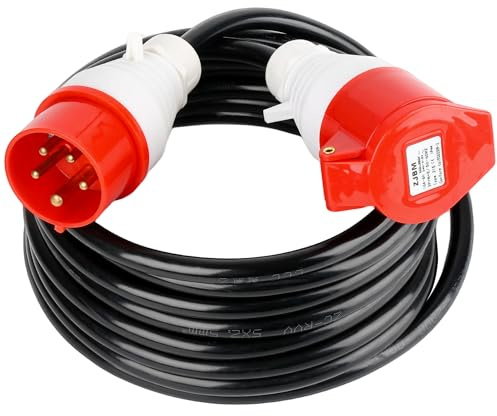 CEE Verlängerung, 400V 16A, CEE 5-polig 5x2,5mm², Starkstrom-Verlängerungskabel aus Gummi H07RN-F, IP44 – Für Camping, Wohnmobil, Werkstatt, Baustelle & Industrieanlagen (5M)