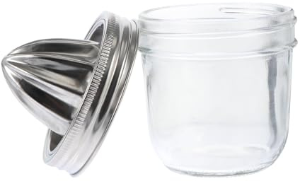 FESTFENDS Spremiagrumi Manuale in Acciaio Inox Tazza in Vetro 280Ml Dispositivo Pratico per Spremere Limoni e Agrumi per Uso Domestico e Cucina Compatta