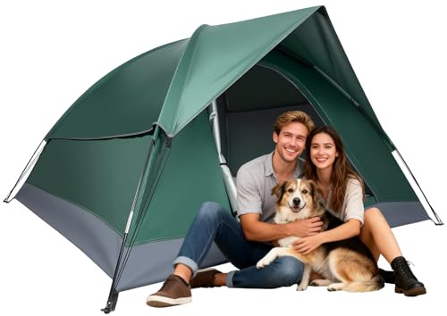 Zelt 2-3 Personen Camping Zelt Wasserdicht & Winddicht Schnell aufbauen Ultraleichte Kuppelzelt für Trekking, Camping, Outdoor