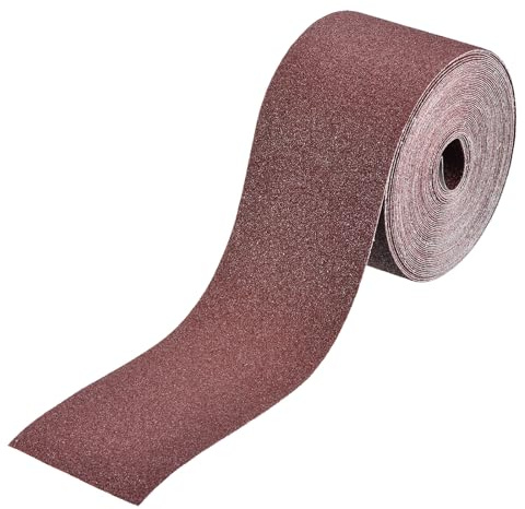Rebower 80 Grit Sandpaper Roll 3 Inch 35 Feet Alumina Sand Paper Red | Emery Cloth Roll for Metal Wood Craft Furniture Automotive Polishing Repair DIY Projects