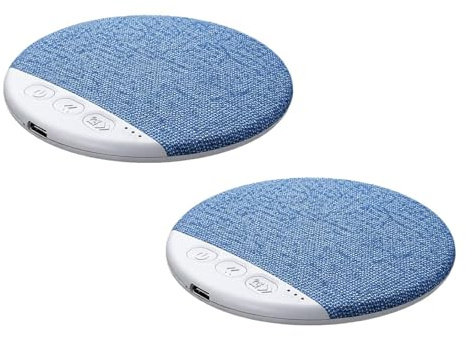 Altavoz de Almohada Bluetooth para Dormir, Mini Altavoz portátil Debajo de la Almohada, Temporizador de Ruido Blanco, Ayuda inalámbrica para Dormir con Graves estéreo, Azul, 2 Unidades