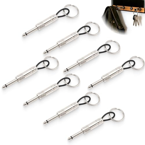 8PCS Schlüsselhalter Wand Gitarren Design Schlüsselbrett mit Stecker Schlüsselanhänger Wandhalterung für Schlüssel Organizer Deko für Zuhause Flur Büro, Aluminiumlegierung