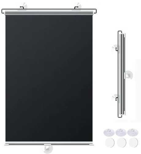 Tenda Avvolgibile Con Ventose 40x160cm Senza Fori Tende A Rullo Oscurante, | Tessuto Isolamento Termico Opaco Color Argento Titanio,Nero All'Interno E Argento All'Esterno,Per Casa E Auto