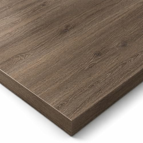 POKAR Bordsskiva 100x60 cm | Skrivbordsskiva Tjocklek 25 mm | Idealisk för Höj- och Sänkbart Skrivbord, Matbord och DIY | Robust och Stabil Bordsskiva | Tillverkad i Europa | Davos Ek