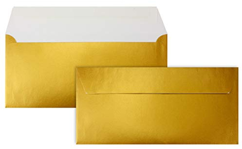 Neuser färger Froh kuvert, DIN, lång, 220 mm x 110 mm, självhäftande 100 kuvert metalliskt guld