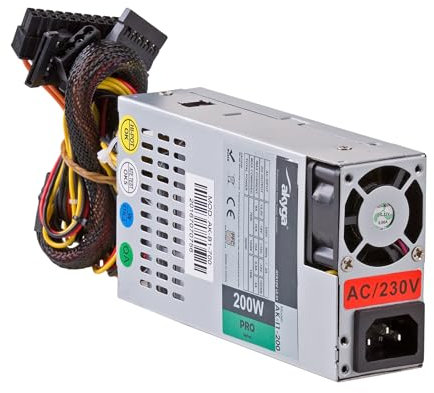 AKYGA AK-I1-200 - Fuente de alimentación (200 W, Ventilador silencioso de 40 mm), Color Gris