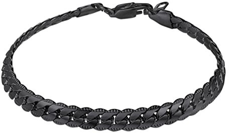 PROSTEEL Herren Armband Edelstahl Panzerkette Armband Link Kette Handkette 6,5MM Breit Armkette für Herren, Länge 21/23 cm