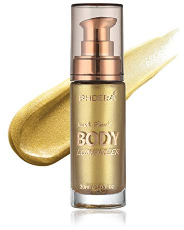 AQUAPURITY - PHOERA High Gloss Waterproof Body Luminizer Glitter Face Shimmer Moisturizer Lotion Tan Cream Foundation Makeup Bronzer - 102 Metallic Gold