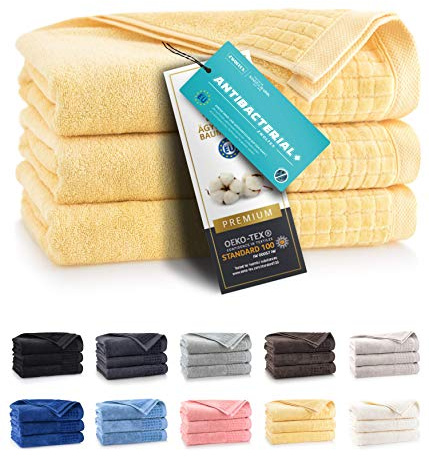 ZWOLTEX Himmlisch weiche Handtücher aus 100% Ägyptischer Baumwolle I Made IN EU I Gästehandtücher Ultra-Soft Duschtuch Badetuch - 3er Handtuch Set
