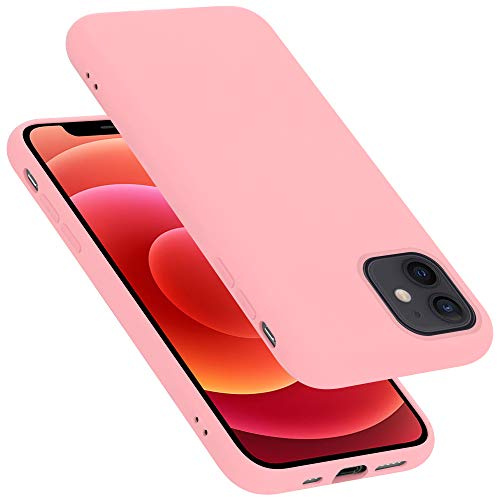 Cadorabo cover compatibile con Apple iPhone 12 MINI, cover in silicone liquido per iPhone 12 MINI, custodia in silicone, resistente ai graffi e agli urti sottile cover protettiva - LIQUID ROSA