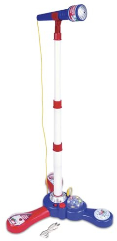 Bontempi | MP3Stage Mic Bühnenmikrofon mit MP3-Anschluss für vielseitige Performance, blaues Dreieck, 340 x 340 x 800 mm
