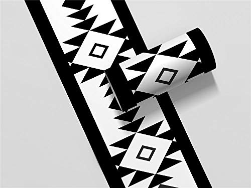 Bordure de papier peint Frise Murale Adhesive Bordure Papier Peint Frise Autocollante pour Cuisine Salle de Bains Chambre Décoration Murale Arbre noir et blanc 10cm X 500cm