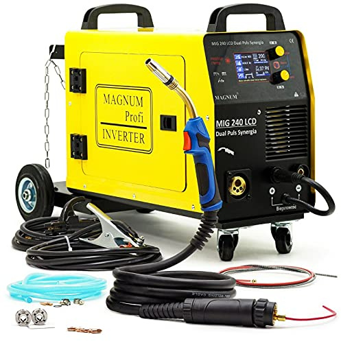 Magnum™ Magnum MIG 240 Dual Pulso Sinergia LCD MIG/MAG WIG LCD SYNERGIE 3 en 1 Inverter Soldadora 200 Amp 4x4 Alimentación