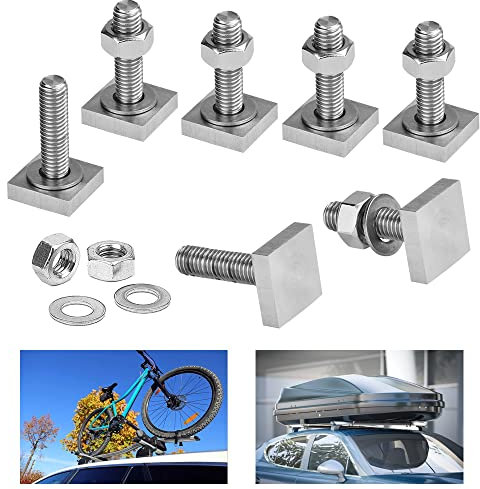 ANTHYTA 8 Pz Blocchi Scorrevoli Adattatore con Scanalatura a T Blocchi Scorrevoli M8*35mm in Acciaio Inox Portapacchi con Dadi e Rondelle Blocchi Scorrevoli per Portapacchi Ringhiera Portapacchi