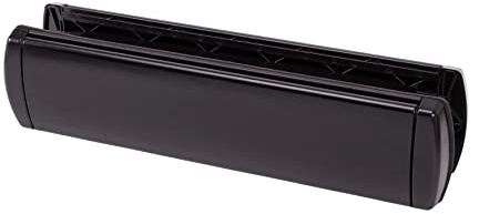 JCP 12 Inch Letter Box, Heavy Duty GreenteQ Sprung Letterbox - Black, for UPVC Doors, Composite Doors, and Wood (40-80mm Thickness)
