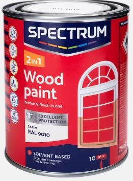Vintage Luxury Spectrum Holzlack 750 ml, Wood paint, Holzlack 2-in-1-Farbe, Treichen von Gartenzäunen, Schuppen oder Gartenmöbeln (Holzlack, RAL 9010)