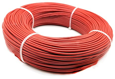 MIBSH Pfeife Haus PTFE 1/2/3/6/12/24K Heizkabel, Kohlefaser-Heizkabel, Bodenverlängerungsleitung Silikonkautschuk Boden Elektronik (Size : 100 m, Color : 6k 66ohm)