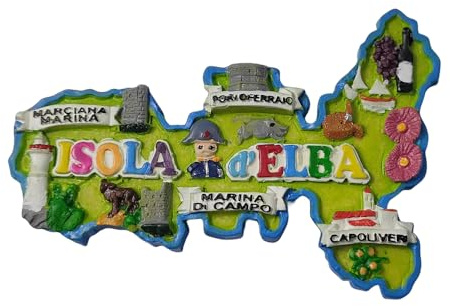 MUYU Craft 3D Elba Island Toskana Italien Kühlschrank Magnet Reise Souvenir Kühlschrank Dekoration Magnetischer Aufkleber Handbemalt Handwerk