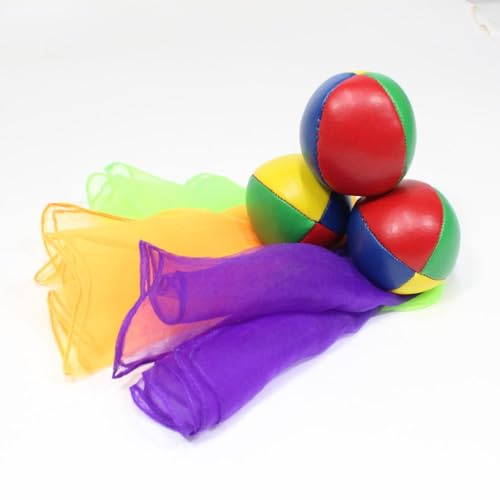 Zeekio YoYoSam - Juggling Kit - Learn to Juggle - for Beginners - Juggling Starter Set Durable - Vibrant Colors - Learn to Juggle Kit - 3 Balls & 3 Scarves