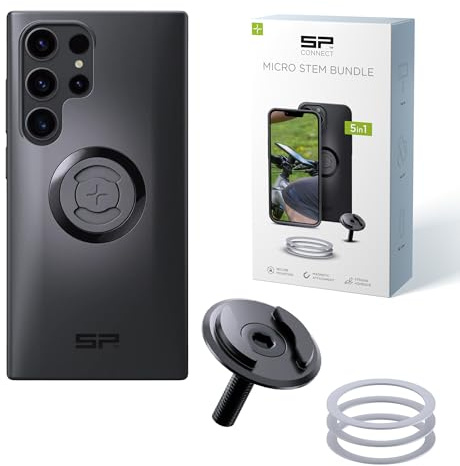 SP CONNECT Micro Stem Bundle | SPC+ | kompatibel mit Samsung S24 Ultra | Handy Halterung für den fahrradlenker | Smartphone Halterung Fahrrad | handyhalter