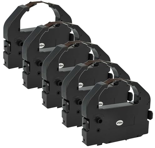 vhbw 5x Farbband Schriftband kompatibel mit Epson LQ 680 Series, LQ 860 Series, LQ 860, LQ 860 Plus Nadeldrucker, Bondrucker - Lila