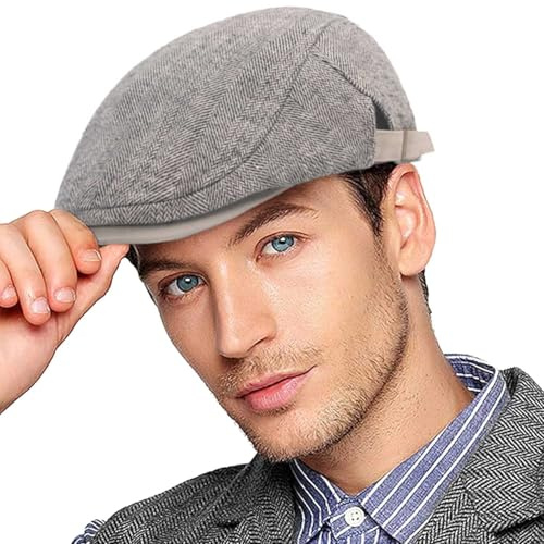 CheChury Schirmmütze Herren aus Baumwolle Schiebermütze Barret Flat Cap Herbst Winter Cabbie Hunter Hat Schirmmütze Herren Gatsby Ivy Irish Hat Newsboy Baskenmützen Flat Cap Newsboy Mütze Frühling