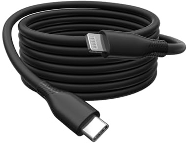 DIGITUS Cable de Carga - USB C a Lightning - 2 m - Cable USB 480 Mbit/s 60 W 3 A - Funda de Silicona Flexible con protección contra dobleces - Certificado MFI para Dispositivos Apple - Negro