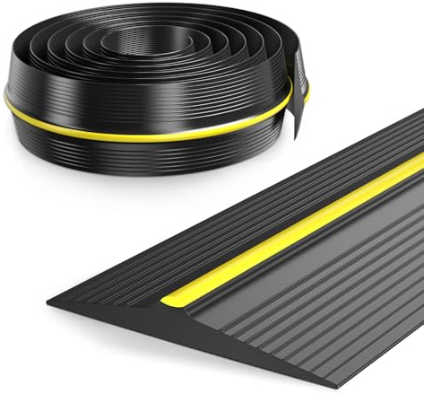 Sello de umbral de puerta de garaje 2.5m/13mm Burlete para Puerta de Garaje goma multiusos para puerta de garaje fácil de cortar resistente a la intemperie puede evitar que el agua la lluvia