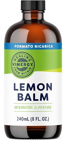 VIMERGY Citronmeliss Extrakt, Lugn och Balans, 240 ml | Ekologiskt flytande tillskott. Lugnar matsmältningen och stöder vilsam sömn. Icke-GMO, vegansk och glutenfri.