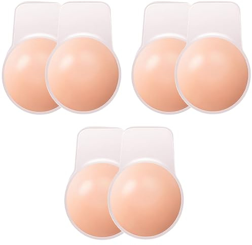 MUNSKT 3 Coppie Reggiseno Adesivo in Silicone Push Up Invisibile Donna Copricapezzoli，Push-up Traspirante Reggiseno Bra Invisibile Adesivo Senza Spalline Senza Schienale Sexy Confortevole Copricapezz