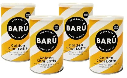 BARÚ Golden Chai Latte – Thé instantané en poudre – 4 x 250 g – 64 portions