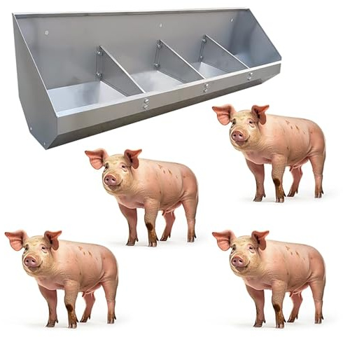Futtertrog Für Vieh Futtertröge für Vieh/Schweinezucht/Ställe/Farmen, lang 70 90 120 150 180 cm 2 m, Futter- und Heuraufe für Schweine, robuster Futtertrog für Geflügel und Schweine(1.2m/3.9ft - 4bit)