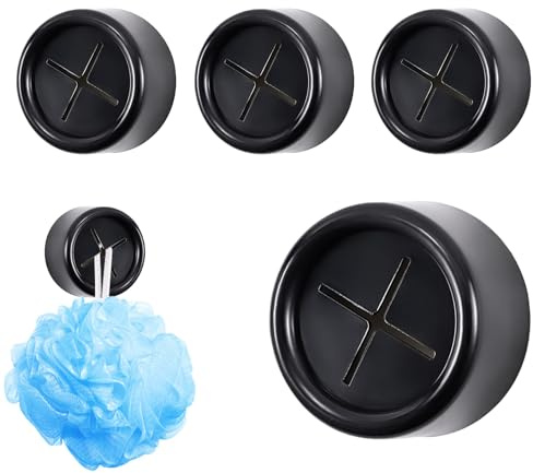 Genérico Soporte Para Toallas, Ganchos Redondos Para Pared Y Puerta, 4 Piezas Colgador Adhesivo Sin Taladro para Delantales y Paños, para Sala de Estar y Armario