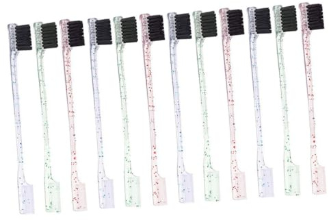 LOORGVEL Lot De 12 Pinceaux à Sourcils Double Extrémité Compact, Brosse Et Peigne Pour Femmes, Kit Maquillage Précis, Outil Portable Pour Coiffage Et Nettoyage Des Sourcils