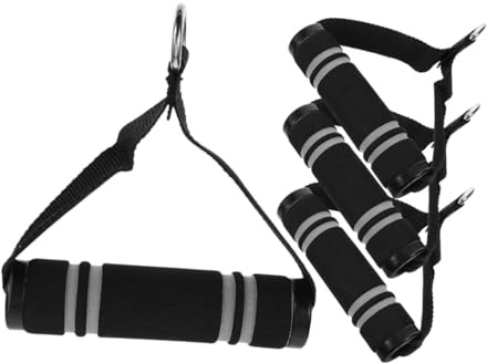 ULTECHNOVO Poignées De Fitness Grandes Gris en Nylon Résistant Fixation par Câble, 2 Paires, Accessoires Musculation pour Triceps, Entraînement Bras à Domicile, Équipement Gym Sportif