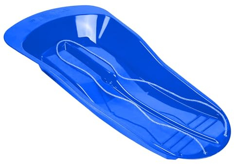 Heavy Duty Snow Sledge Delta Sleigh with Rope - Durable Plastic, Perfect for Winter Fun (1x Blue)