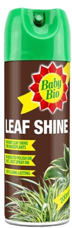 Baby Bio Leaf Shine Spray, Ready to Use Houseplant Leaf Care Aerosol, Cleans Dust from Leaves, Enhances Natural Shine, For Smooth Leaf Plants, 200ml