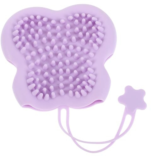 UKCOCO Moufles de Bain en Silicone Violet pour Animaux, Brosse de Toilettage Exfoliante et Massage Doux, 32,8 X 16 X 3,6 Cm, Peigne de Brossage Spa Aquatique pour Chats et Chiens,