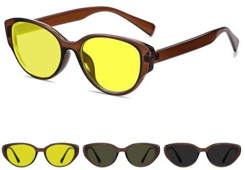 KASESSS Occhiali Guida Notturna Polarizzati, Sovraocchiali da Sole Sensibile Alla Luce, Occhiali Visione Notturna Lenti Gialle con Custodia, Polarizzati Sovraocchiali per Guida, Ciclismo, Pesca
