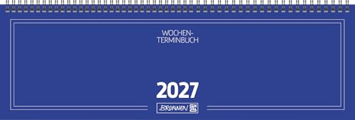 BRUNNEN Querterminbuch Mod. 775 2027 | 420×137 mm, Karton, blau