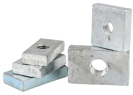 Tuercas Cuadradas 10/50 piezas Tuercas cuadradas M3 M4 M5 M6 M8 rectangulares delgadas deslizantes de bloque Acero al carbono cincado Accesorio for perfil aluminio(50pcs,M6x20x10x5)