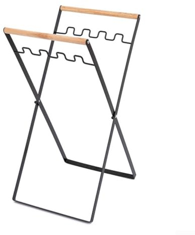 Support de sac poubelle pliable robuste pour sac à feuilles conçu pour une utilisation portable pendant le camping, le barbecue et le rangement domestique (noir)