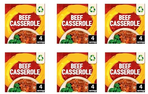 Beef Casserole Recipe Mix, Blended with Paprika and Parsley, No Artificial Colours, Pack of 6, 38g, Serves 4