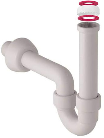 Schläfer 439503 | Sifone Scarico a S per Lavandino Bagno, Cucina e Lavanderia, Tubo dal Diametro 40mm, Attacco Universale 1 1/2 e 1 1/4