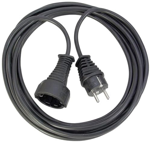 Brennenstuhl Qualitäts- Kunststoff-Verlängerungskabel mit Schutzkontakt-Stecker und -Kupplung (Verlängerungskabel für innen mit 25m Kabel) schwarz