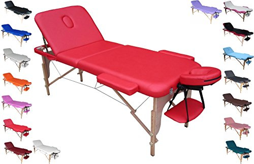 Polironeshop Venere – Verstellbare Massageliege, Massagetisch, Behandlungsliege und Tattooliege, Ergonomisch und Komfortabel, Ideal für Spa, Kosmetik, Therapie & Tattoo-Studios (rot)